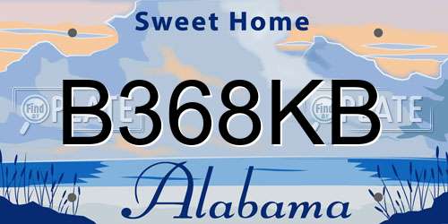 B368KB Alabama License Plate