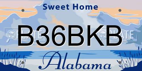 B36BKB Alabama License Plate