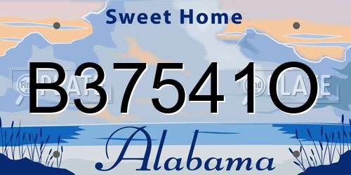 B37541O Alabama License Plate