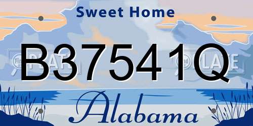 B37541Q Alabama License Plate