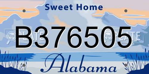 B376505 Alabama License Plate