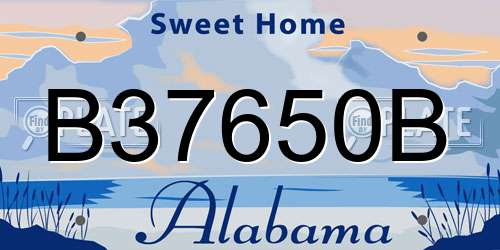 B37650B Alabama License Plate