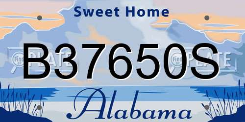 B37650S Alabama License Plate