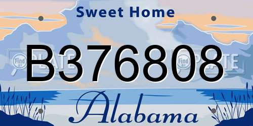 B376808 Alabama License Plate