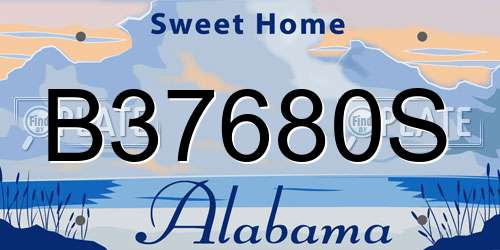 B37680S Alabama License Plate