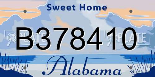 B378410 Alabama License Plate