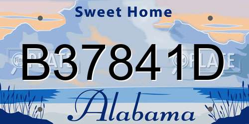 B37841D Alabama License Plate