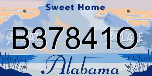 B37841O Alabama License Plate