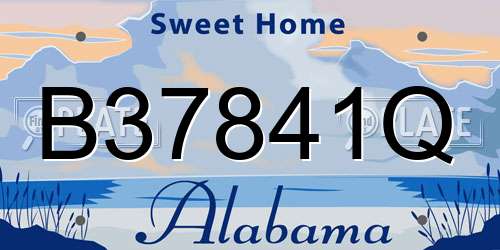 B37841Q Alabama License Plate