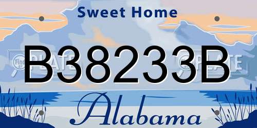 B38233B Alabama License Plate