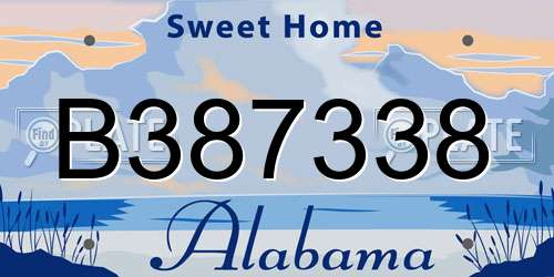 B387338 Alabama License Plate