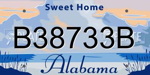 B38733B Alabama License Plate