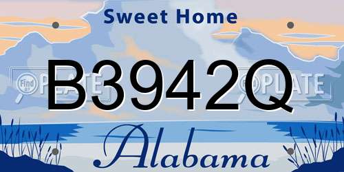 B3942Q Alabama License Plate