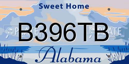 B396TB Alabama License Plate