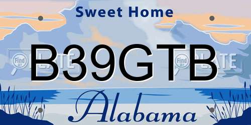 B39GTB Alabama License Plate