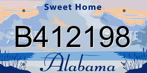 B412198 Alabama License Plate