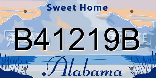 B41219B Alabama License Plate