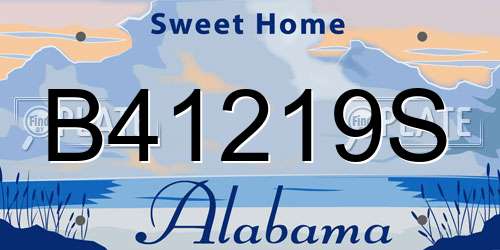 B41219S Alabama License Plate