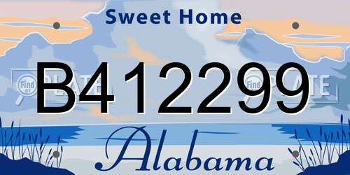 B412299 Alabama License Plate