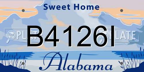 B4126I Alabama License Plate