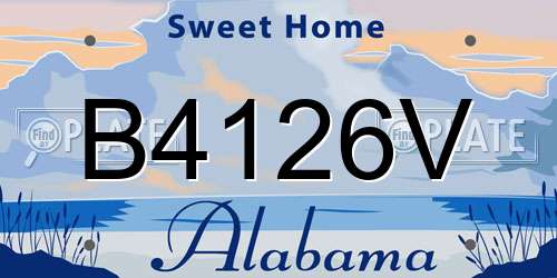 B4126V Alabama License Plate