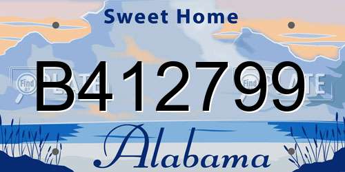 B412799 Alabama License Plate