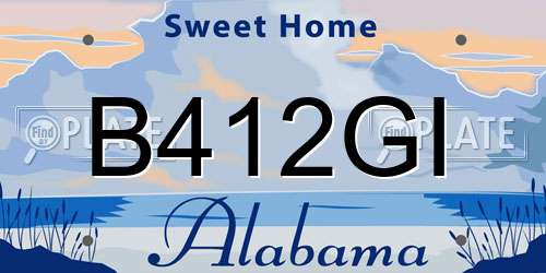 B412GI Alabama License Plate