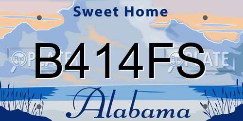 B414FS Alabama License Plate