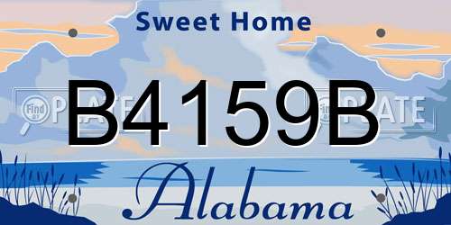 B4159B Alabama License Plate