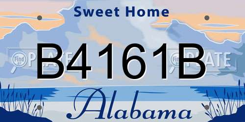 B4161B Alabama License Plate