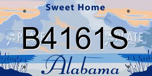 B4161S Alabama License Plate