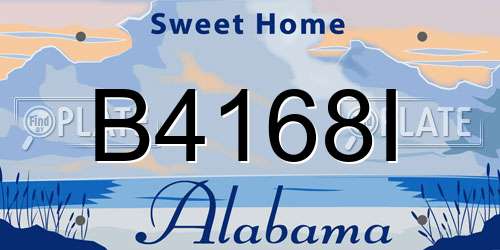 B4168I Alabama License Plate