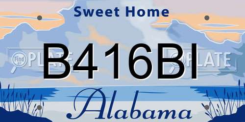 B416BI Alabama License Plate