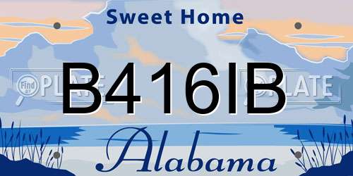B416IB Alabama License Plate