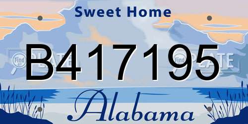B417195 Alabama License Plate