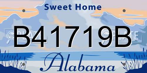 B41719B Alabama License Plate