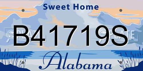 B41719S Alabama License Plate