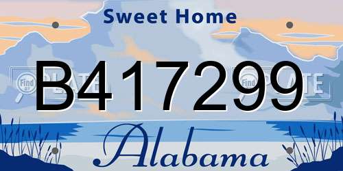 B417299 Alabama License Plate