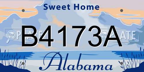 B4173A Alabama License Plate