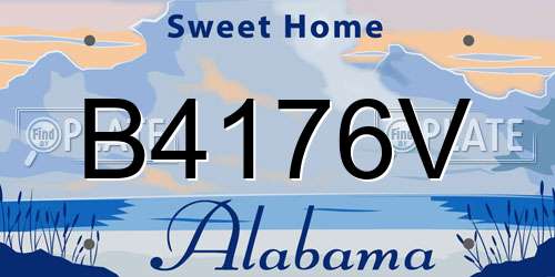 B4176V Alabama License Plate