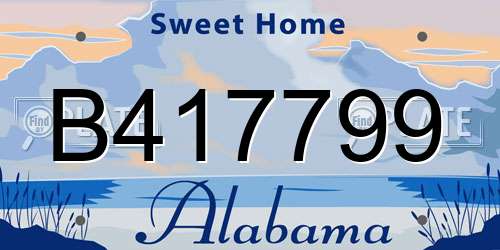 B417799 Alabama License Plate