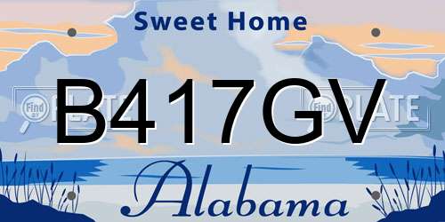 B417GV Alabama License Plate