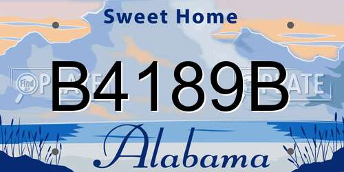 B4189B Alabama License Plate