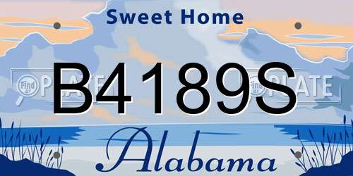 B4189S Alabama License Plate