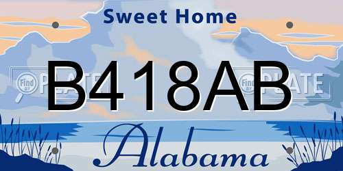 B418AB Alabama License Plate