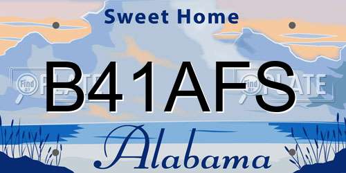 B41AFS Alabama License Plate
