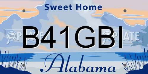 B41GBI Alabama License Plate