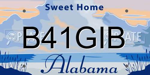 B41GIB Alabama License Plate