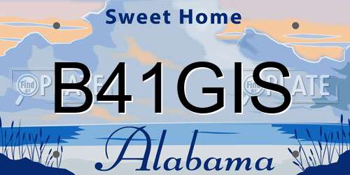 B41GIS Alabama License Plate