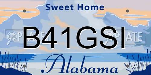 B41GSI Alabama License Plate